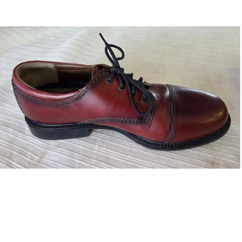 Leather Dockers Oxford Shoes Mens 10.5 Brown Gordon‎ Cap Toe Business Casual